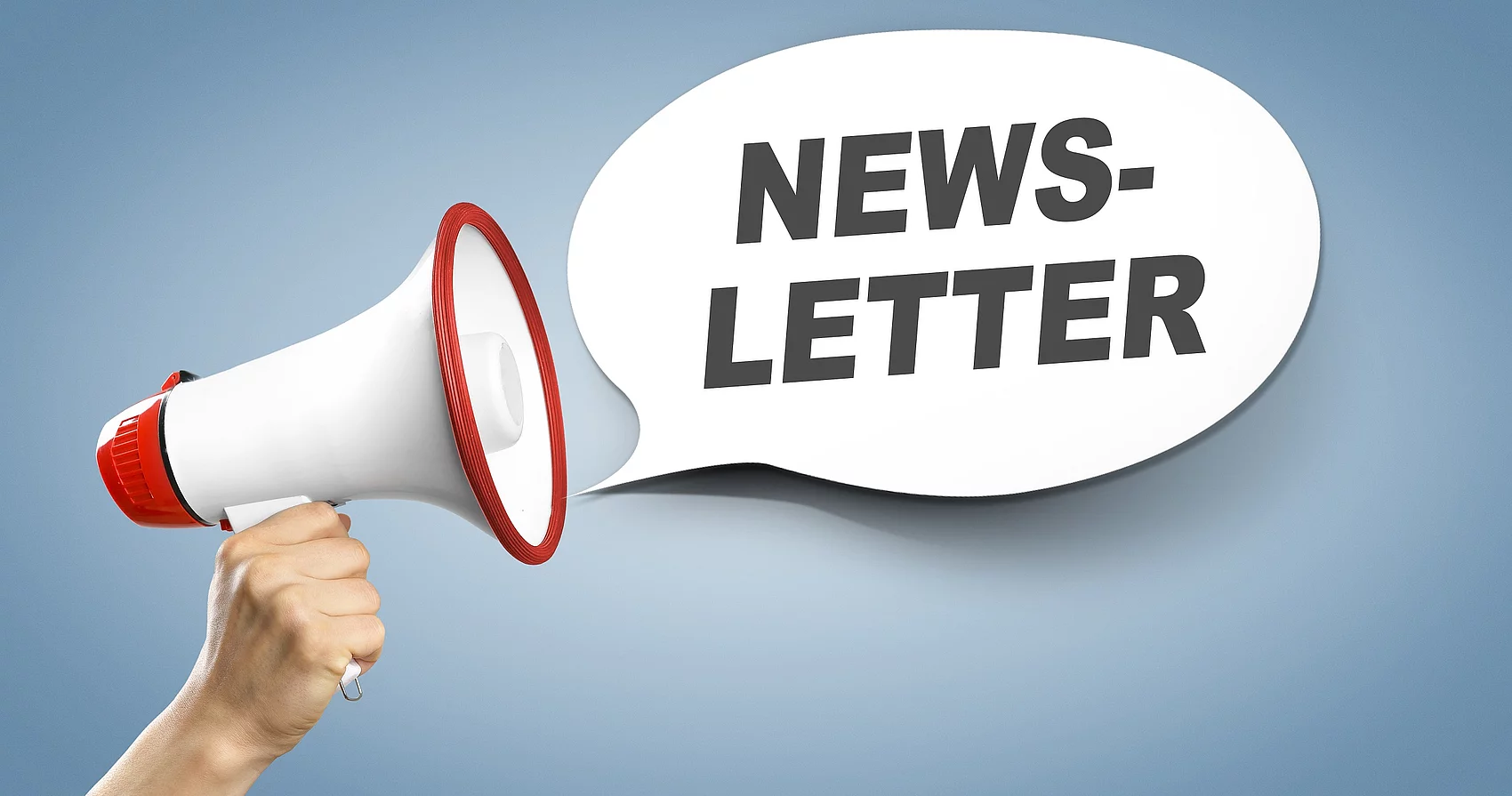 Megafon mit Begriff Newsletter